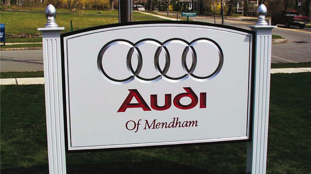 Audi Of Mendham Carved Sign